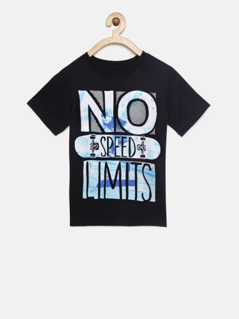 

The Childrens Place Boys Black Printed Round Neck T-shirt