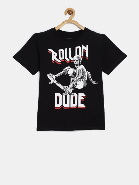 

The Childrens Place Boys Black Printed Round Neck T-shirt