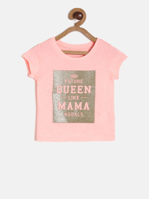 

The Childrens Place Girls Pink Printed Round Neck T-shirt