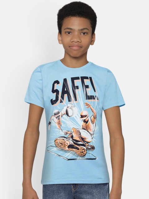 

The Childrens Place Boys Blue Printed Round Neck T-shirt
