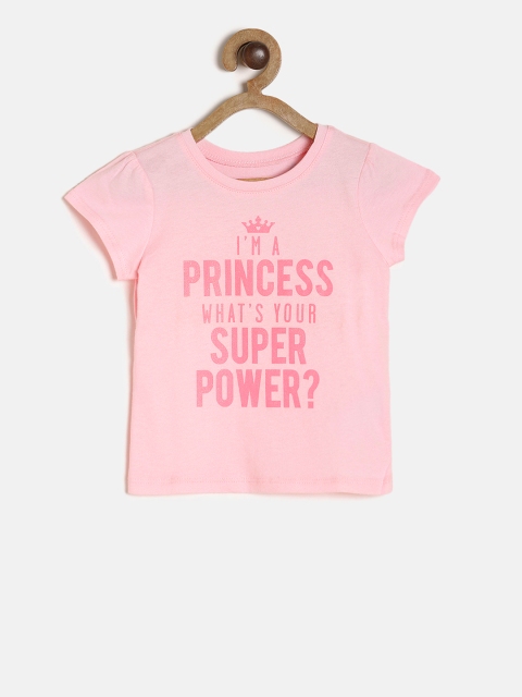 

The Childrens Place Girls Pink Printed Round Neck T-shirt