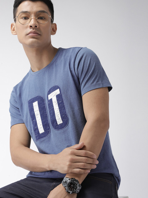 

Harvard Men Blue Embroidered Round Neck T-shirt
