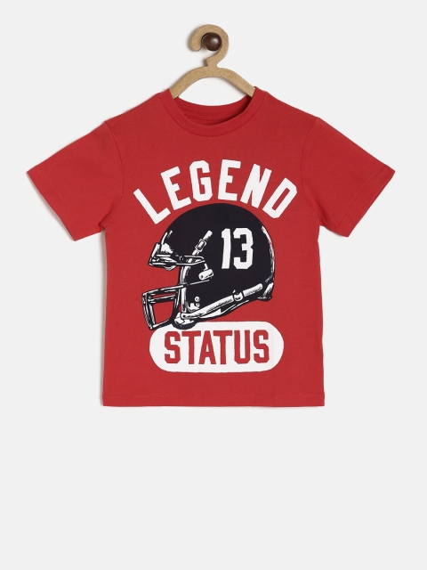 

The Childrens Place Boys Red Printed Round Neck T-shirt