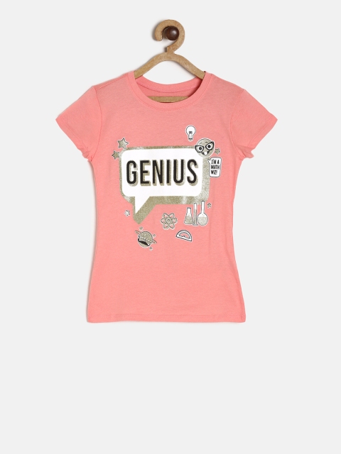 

The Childrens Place Girls Pink Printed Round Neck T-shirt