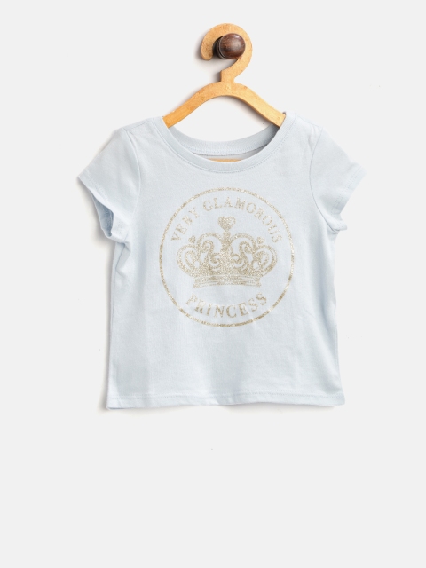 

The Childrens Place Girls Blue Printed Round Neck T-shirt