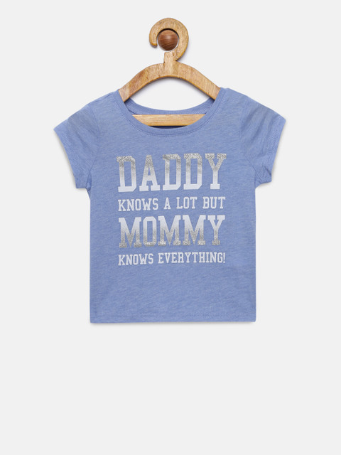 

The Childrens Place Girls Blue Printed Round Neck T-shirt