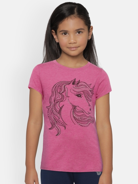 

The Childrens Place Girls Pink Printed Round Neck T-shirt