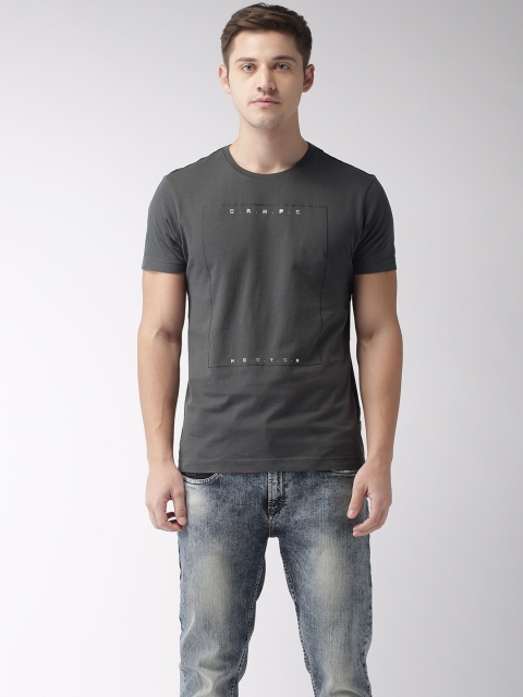 

Flying Machine Men Grey Printed Round Neck Pure Cotton T-shirt