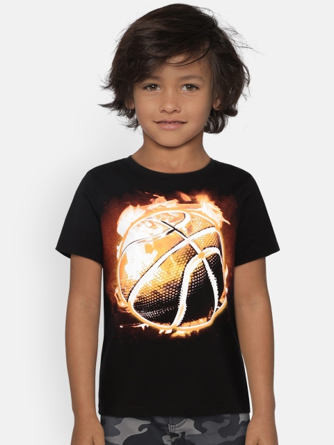 

The Childrens Place Boys Black Printed Round Neck T-shirt
