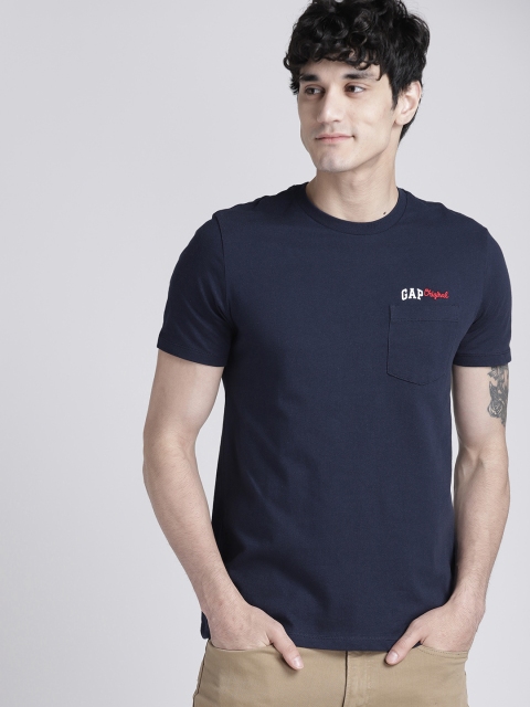 

GAP Men's Vintage Wash Pocket T-Shirt, Navy blue
