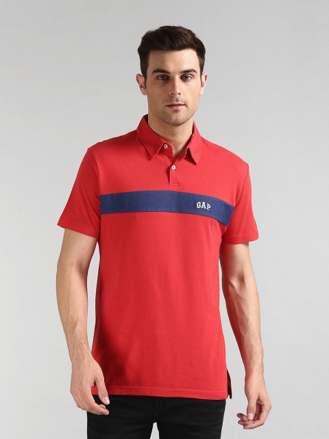 

GAP Men Red Logo Short Sleeve Polo Shirt