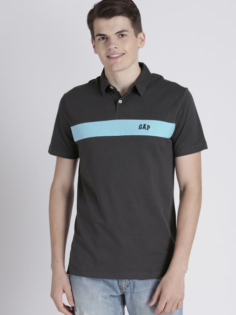 

GAP Men's Logo Short Sleeve Polo Shirt, Charcoal