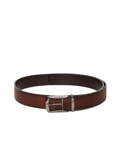 

Carlton London Men Brown Leather Textured Belt