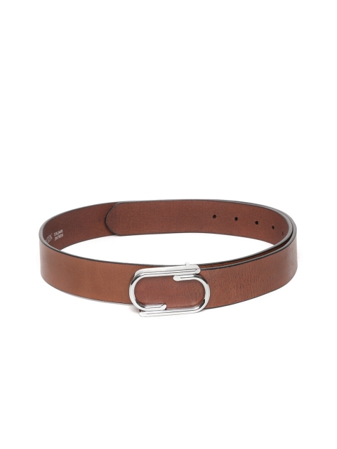 

Carlton London Men Brown Leather Solid Belt