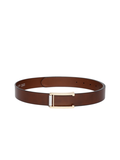 

Carlton London Men Brown Leather Solid Belt