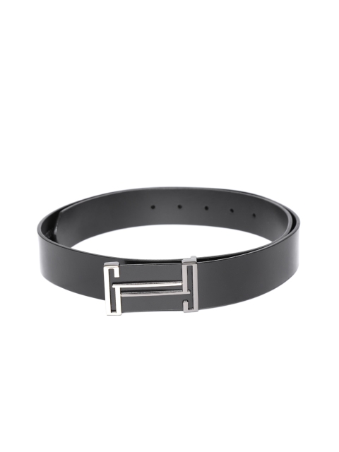 

Carlton London Men Black Solid Leather Belt