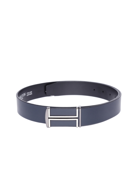 

Carlton London Men Navy Solid Leather Belt, Navy blue