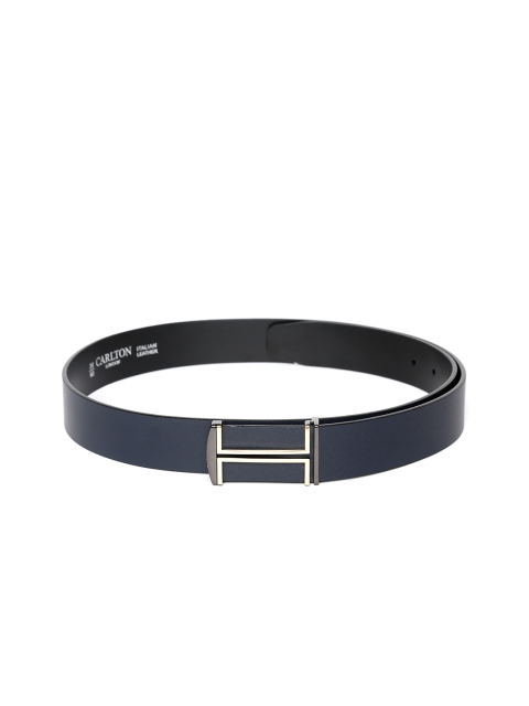 

Carlton London Men Navy Blue Solid Leather Belt