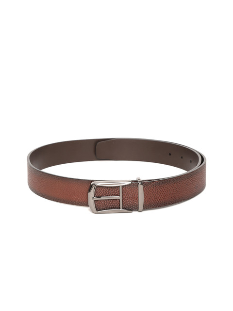 

Carlton London Men Brown Leather Textured Belt