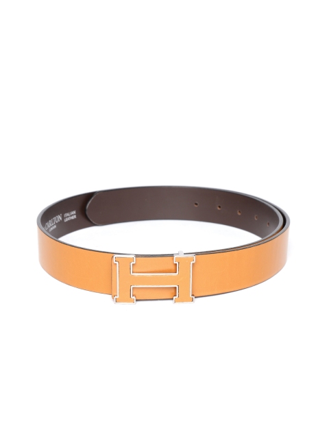 

Carlton London Men Tan Brown Leather Solid Belt