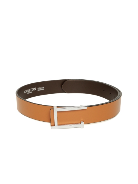 

Carlton London Men Tan Brown Leather Solid Belt