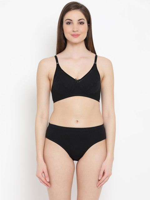 

Clovia Women Black Lingerie Set COMBBP04140B