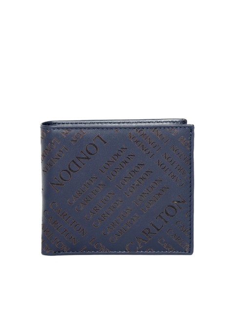 

Carlton London Men Navy Blue Leather Textured Two Fold Wallet