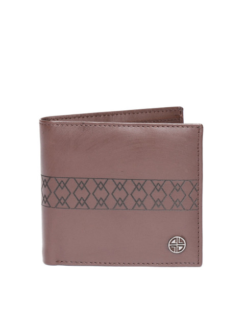 

Carlton London Men Brown Leather Textured Two Fold Wallet