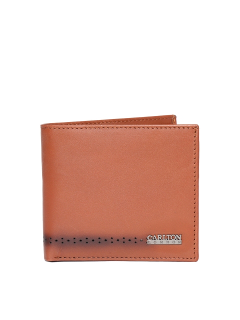 

Carlton London Men Brown Solid Leather Two Fold Wallet