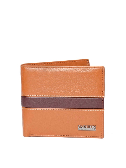 

Carlton London Men Tan Brown Solid Two Fold Leather Wallet