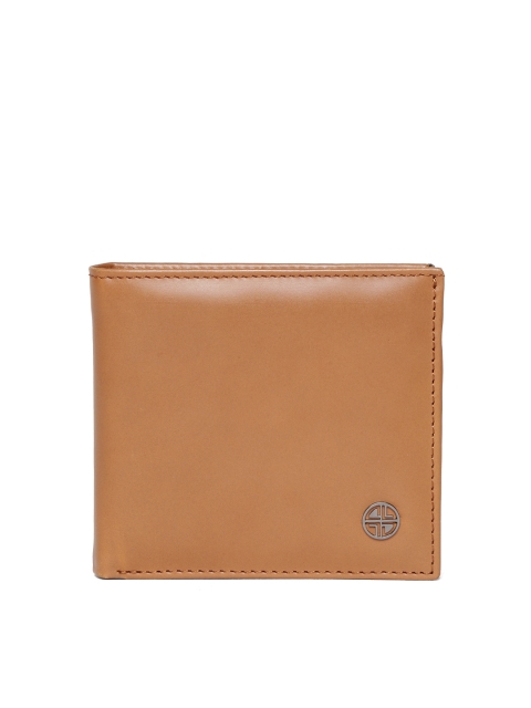 

Carlton London Men Tan Brown Leather Solid Two Fold Wallet