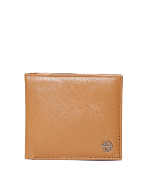 

Carlton London Men Tan Brown Leather Solid Two Fold Wallet