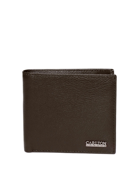 

Carlton London Men Coffee Brown Leather Solid Two Fold Wallet