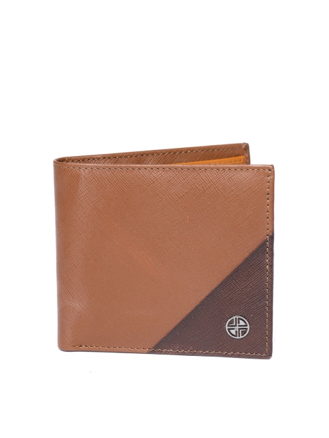 

Carlton London Men Brown Colourblocked Two Fold Wallet