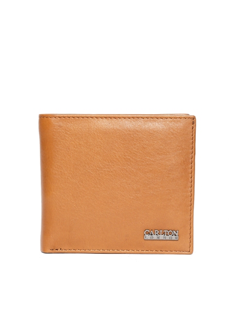 

Carlton London Men Tan Brown Leather Solid Two Fold Wallet