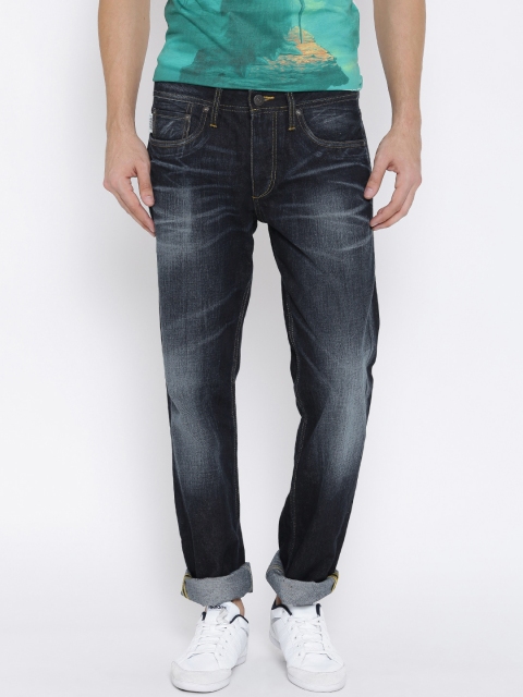 

Jack & Jones Navy Washed Clark Regular Fit Jeans, Navy blue