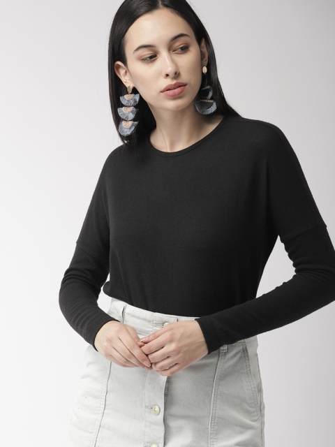 

FOREVER 21 Women Black Solid Top
