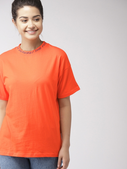 

FOREVER 21 Women Orange Solid T-shirt