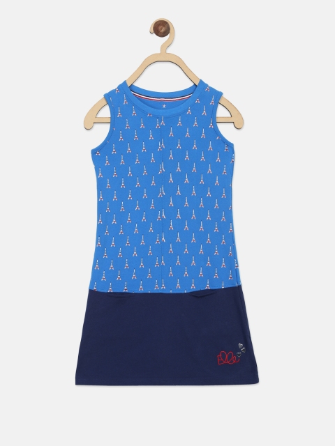 

ELLE Girls Blue Printed A-Line Dress