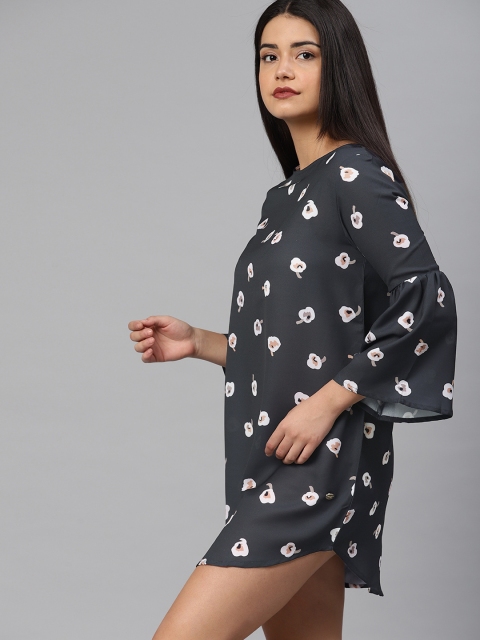 

French Connection Women Navy Blue Quirky Printed Sheath Dress