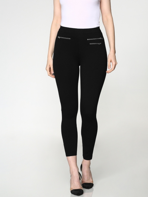 

ONLY Women Black Solid Cropped Treggings