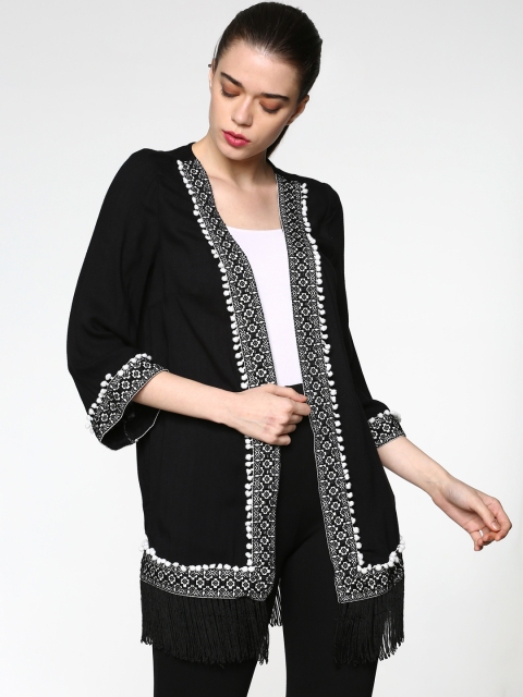 

ONLY Black Solid Open Front Shrug