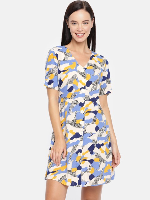

ONLY Women Beige Printed Fit & Flare Dress