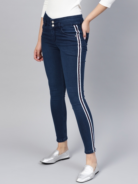 

Purple Feather Women Blue Skinny Fit High-Rise Clean Look Stretchable Jeans