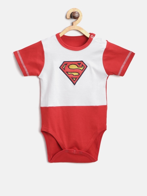 

Moms Love Boys Red & White Colourblocked Bodysuit