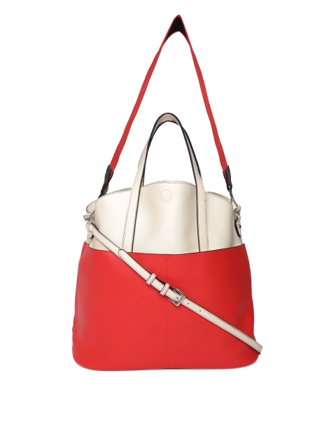 

CARPISA Red & Off-White Colourblocked Shoulder Bag