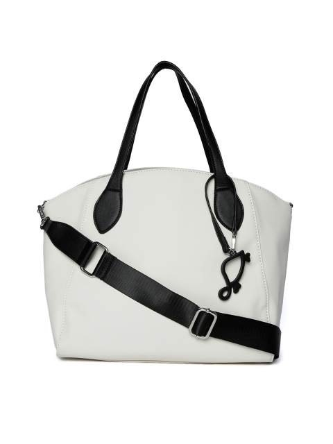 

CARPISA Off-White Solid Shoulder Bag with Detachable Sling Strap