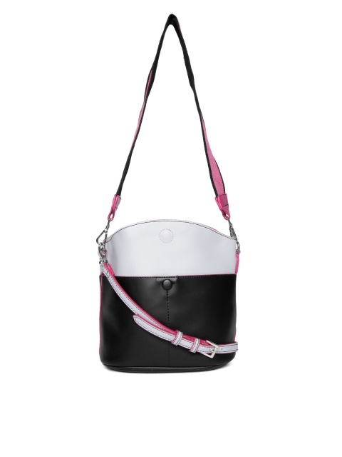 

CARPISA Black & Grey Colourblocked Shoulder Bag with Detachable Sling Strap