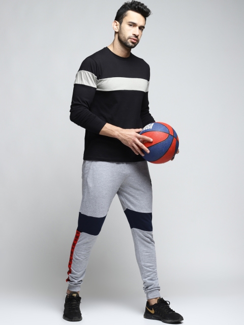 

Difference of Opinion Men Grey Melange Slim-Fit Joggers
