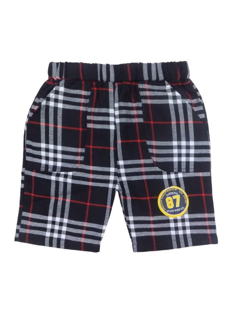 

SWEET ANGEL Unisex Black Checked Regular Fit Regular Shorts